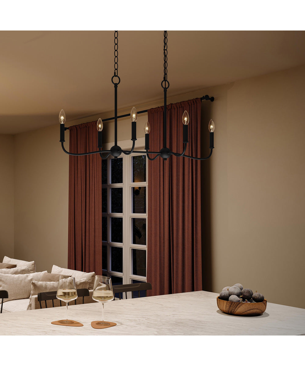 Ilia 6-Light Island Chandelier Matte Black