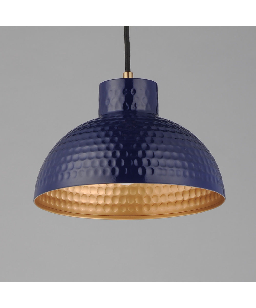 Rockport 10 inch 1-Light Pendant Green / Natural Aged Brass