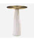 Hollen White Stone Accent Table