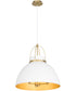 Pruitt 3-light Pendant Studio White|Aged Brass