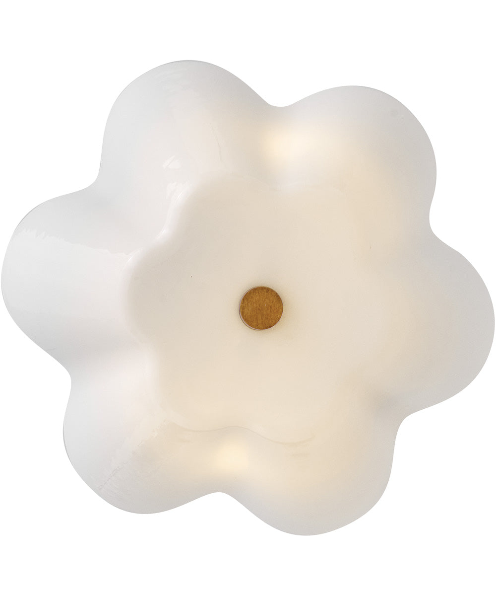 Honey 3-Light Medium Semi-Flush Mount in Distressed Brass