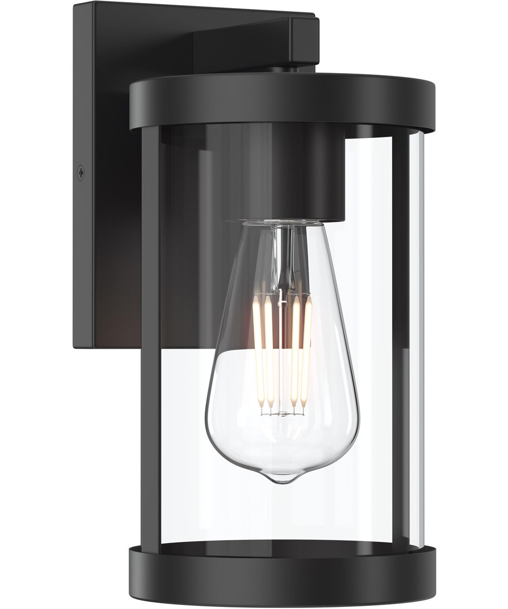 Kagen Small Outdoor Wall Light with Clear Glass Panels Matte Black