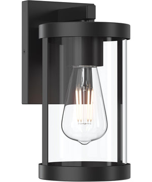 Kagen Small Outdoor Wall Light with Clear Glass Panels Matte Black