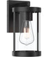 Kagen Small Outdoor Wall Light with Clear Glass Panels Matte Black