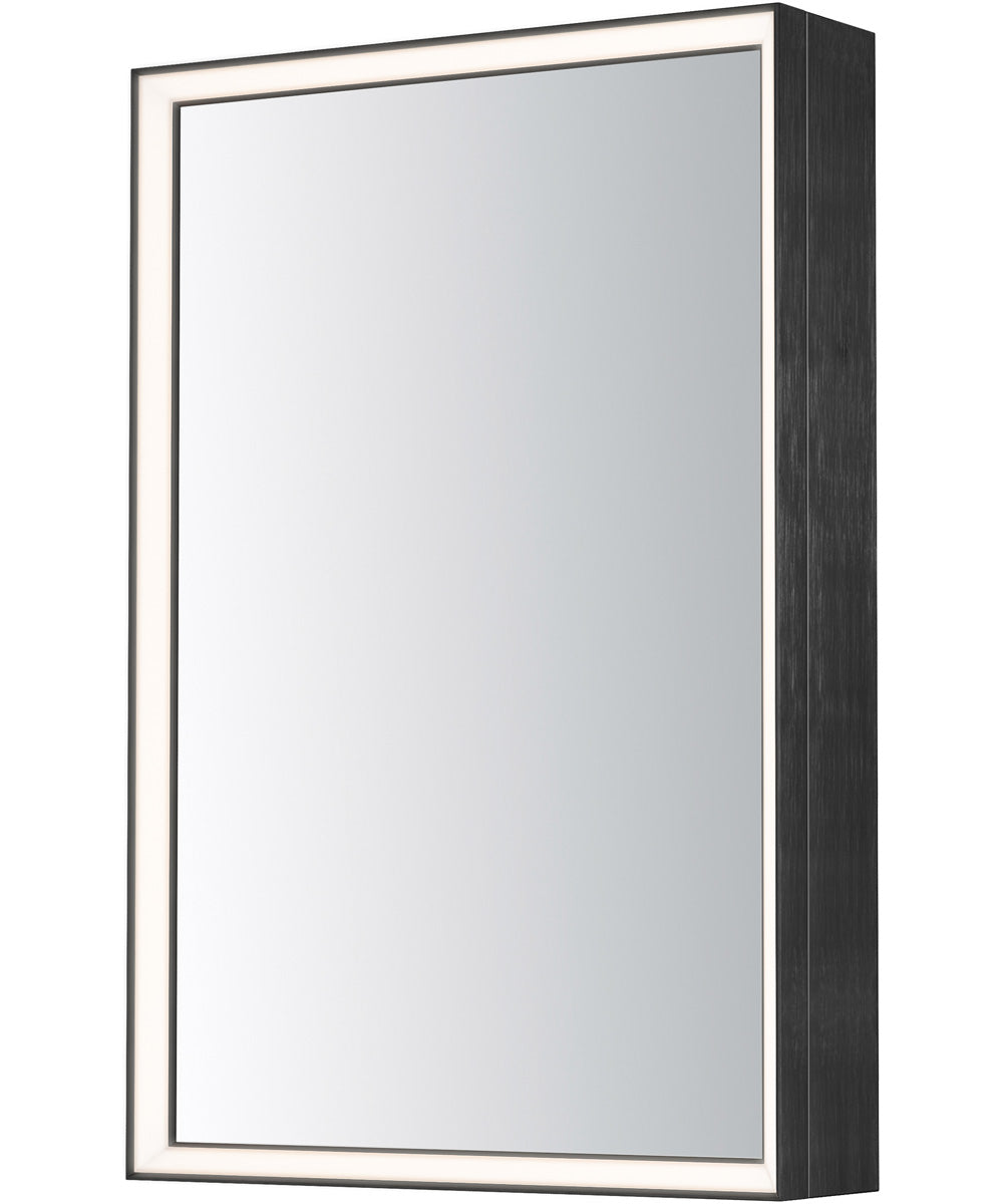 Bevel 24 inch x 36 inch Medicine Cabinet LED Mirror-3000K Brushed Black