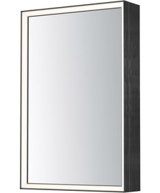 Bevel 24 inch x 36 inch Medicine Cabinet LED Mirror-3000K Brushed Black