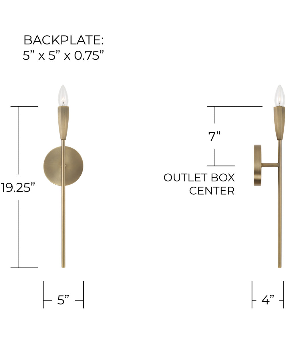 Palmer 1-Light Sconce Antiqued Brass