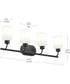 Reines 4-Light Bath Vanity with Opal Glass Shades Matte Black