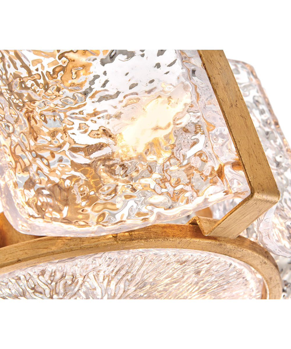 Florian 4-Light Medium Semi-Flush Mount in Distressed Brass