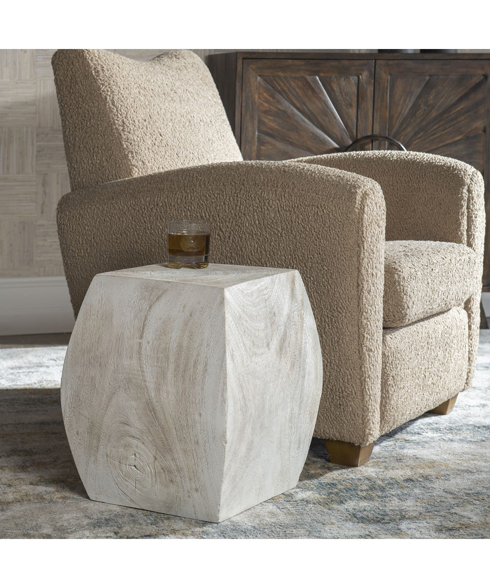 Grove Ivory Wooden Accent Stool