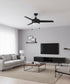 52" Contempo IV 3-Blade Ceiling Fan Matte Black Finish with Integrated LED Light