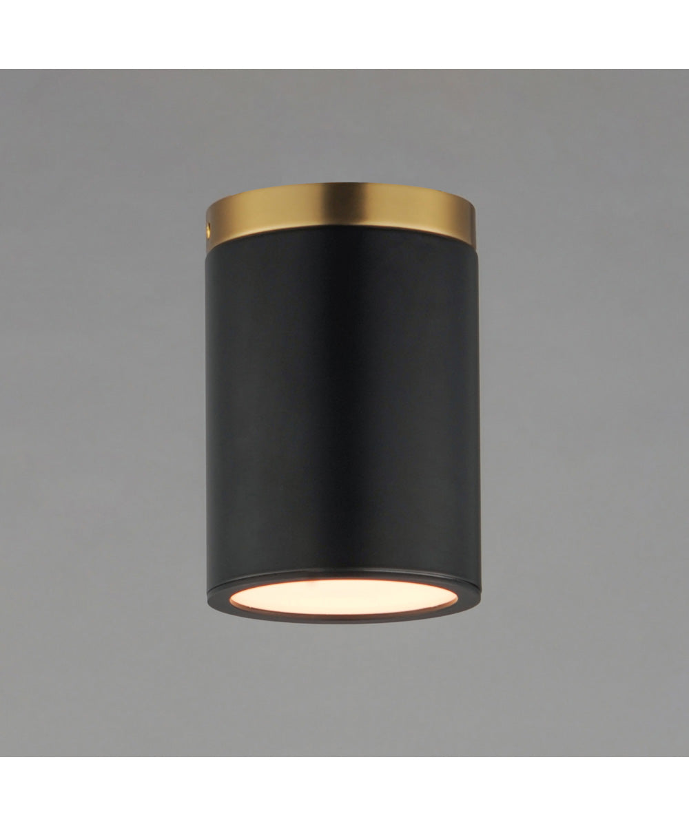 Dapper 1-Light Flush Mount Black / Antique Brass