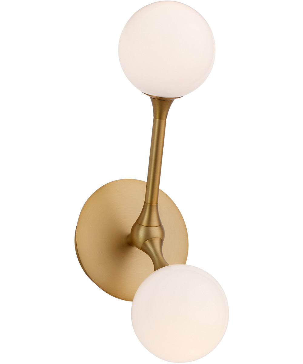 Orbe 2-light LED Sconce Brushed Brass