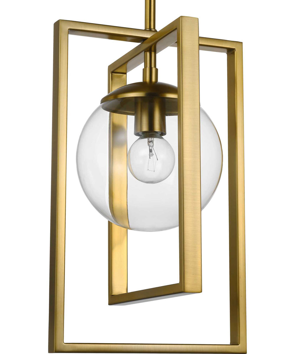 Atwell 1-Light Clear Glass Luxe Pendant Light Brushed Bronze