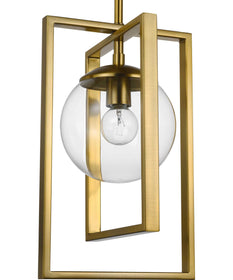 Atwell 1-Light Clear Glass Luxe Pendant Light Brushed Bronze