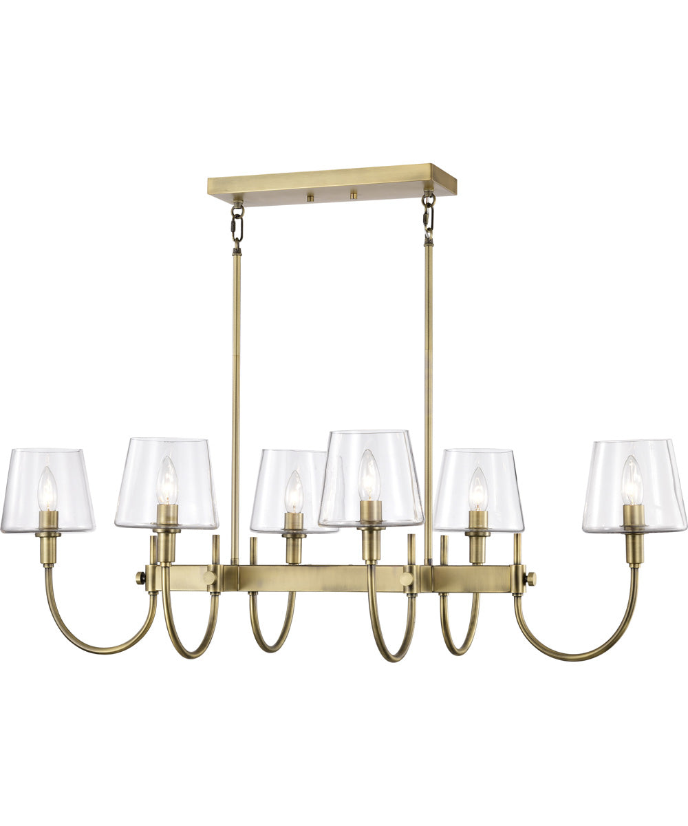 Brookside 6-Light Pendant Vintage Brass