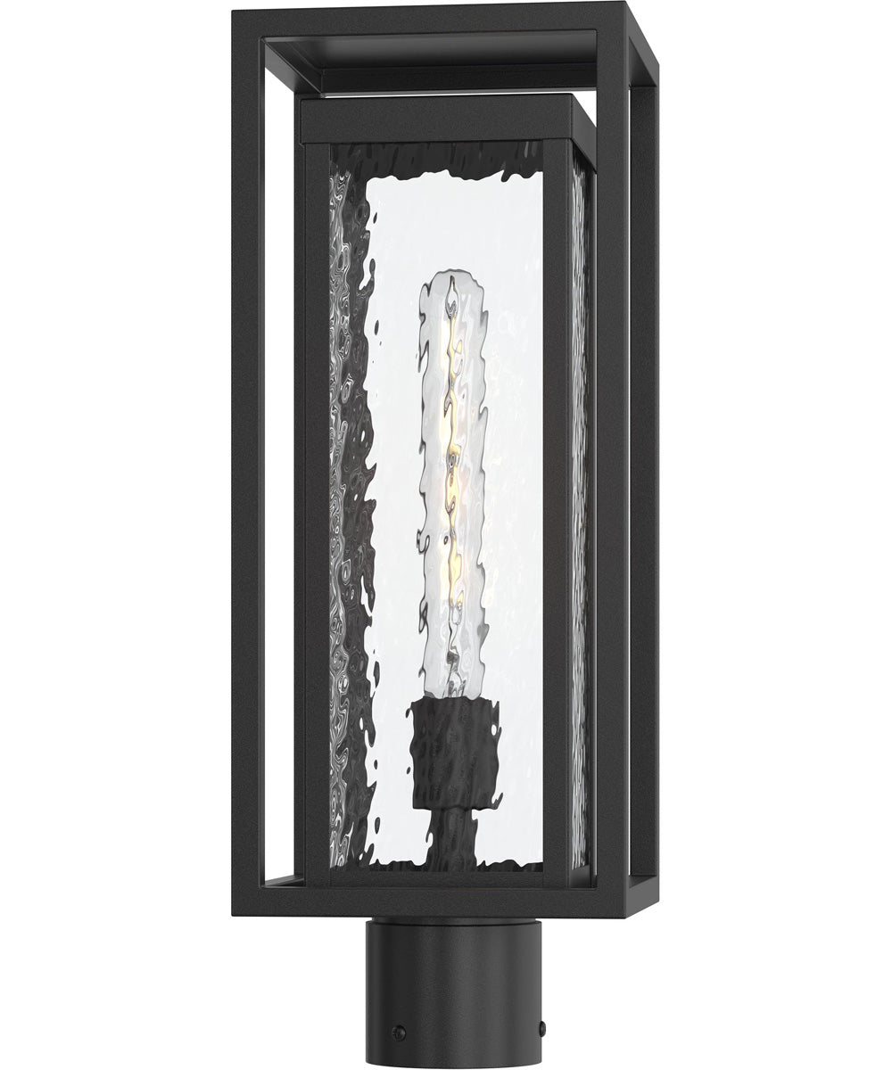 Shaw 19 Inch 1 Light Outdoor Post Light with Clear Glass Textured Black