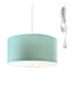 14"W 2 Light Swag Plug-In Pendant  Island Paridise Blue with Diffuser White Cord