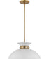 Perkins 1-Light Pendant Matte White / Burnished Brass