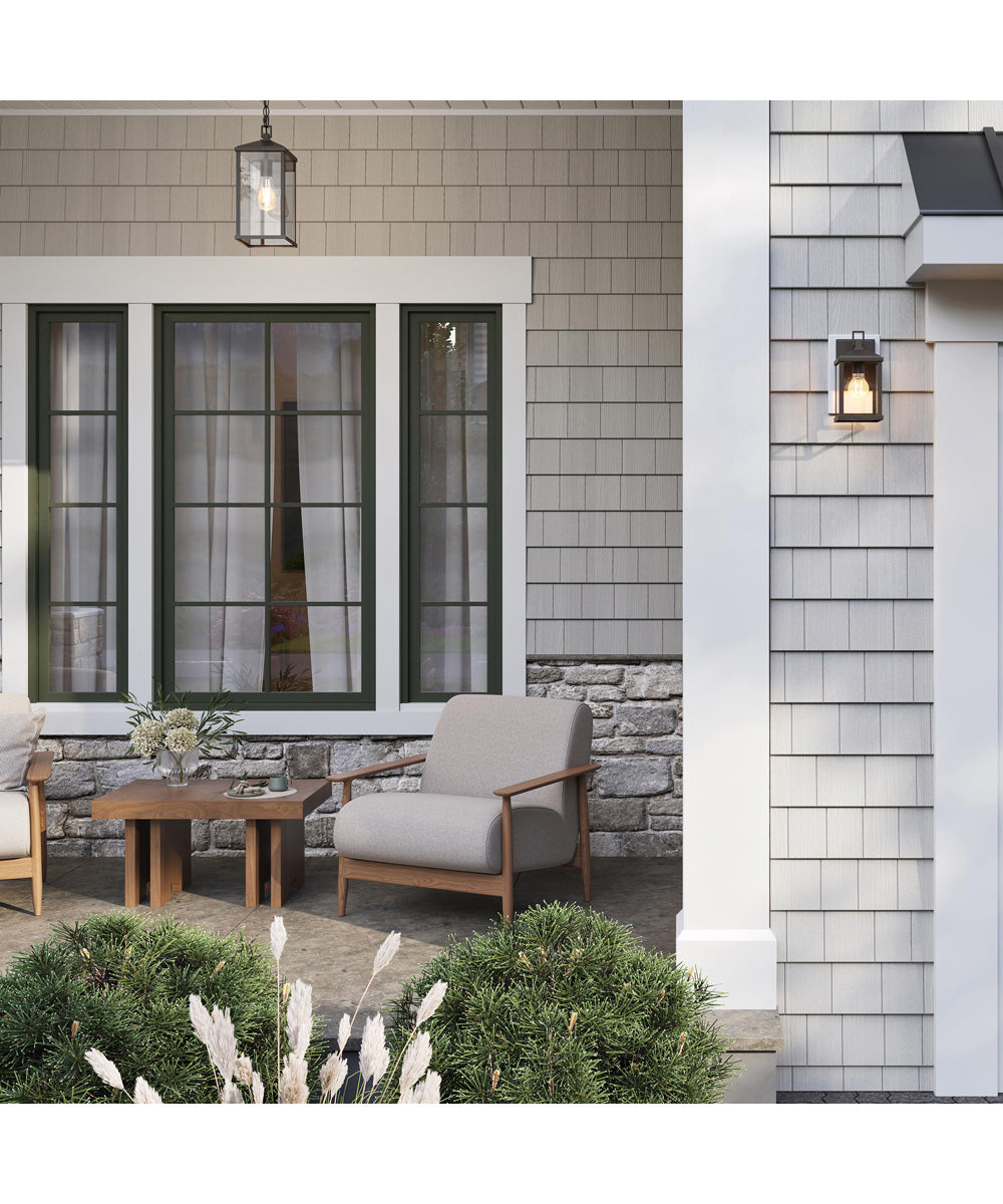 Cantley Small Outdoor Wall Lantern with Clear Glass Panels Antique Bronze