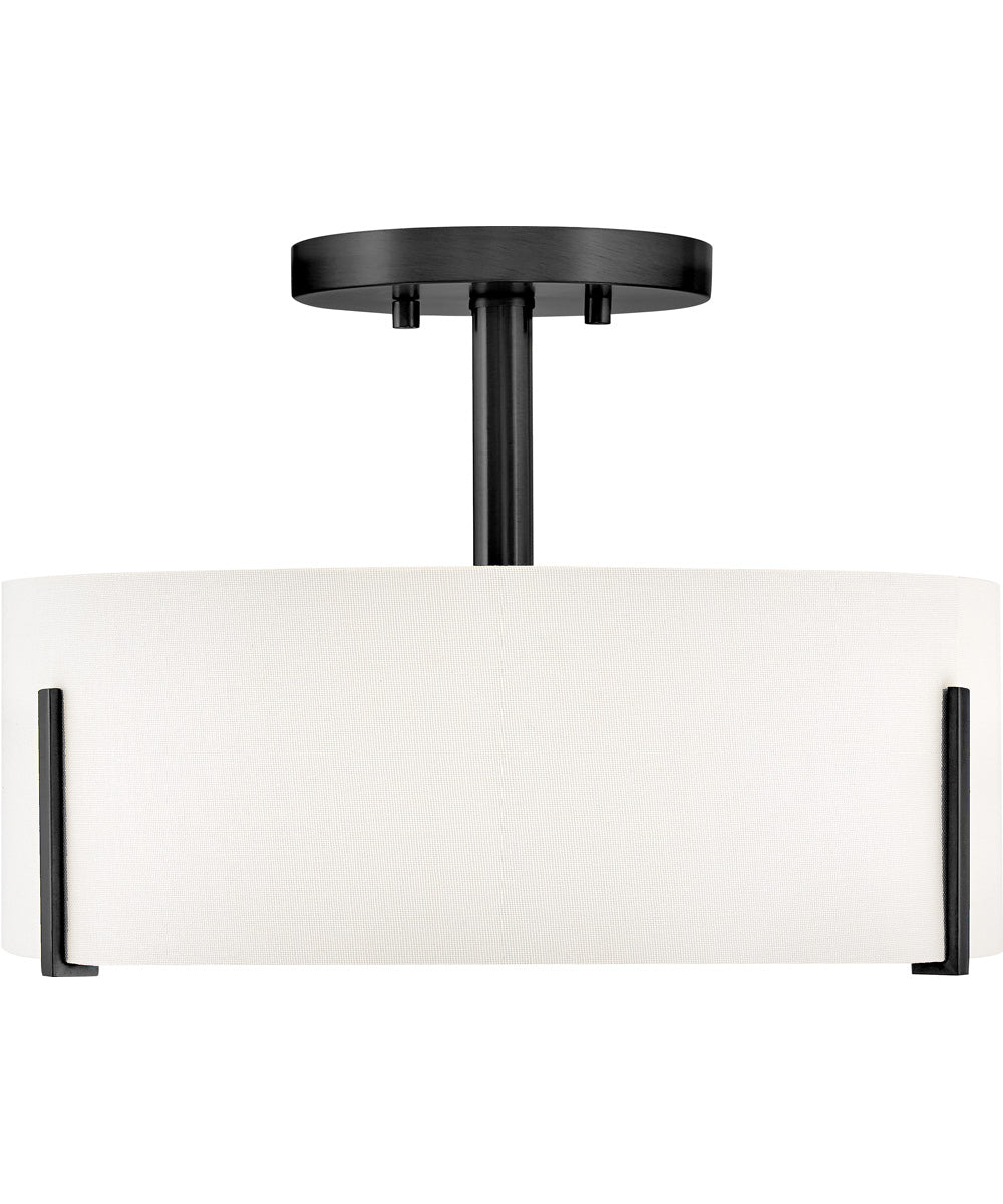 Halle 3-Light Medium Semi-Flush Mount in Black