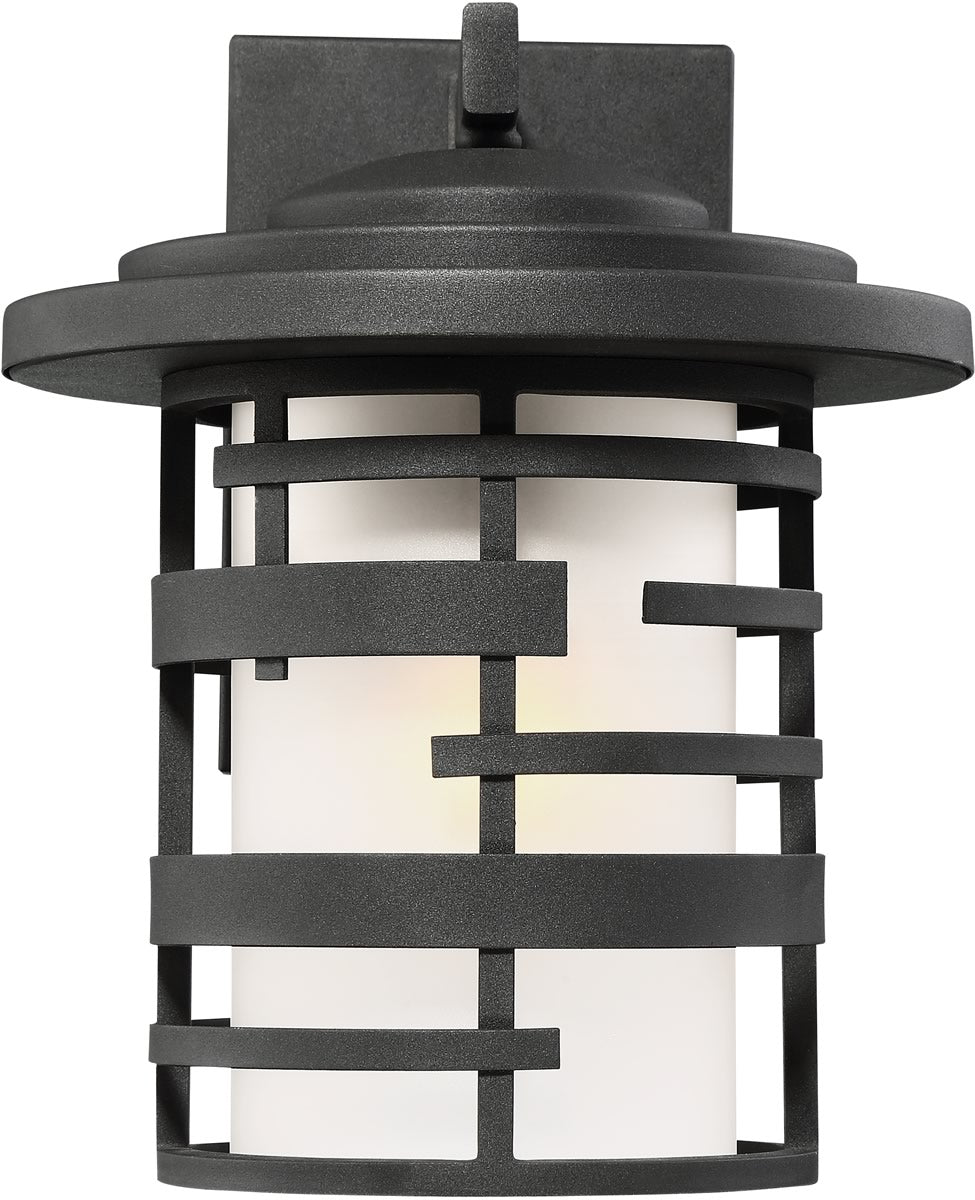 9"W Lansing 1-Light Outdoor Textured Black