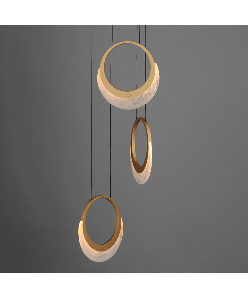 Lyra 3-Light LED Pendant Gold