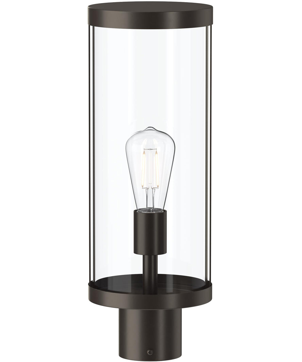 Kagen Outdoor Post Light with Clear Glass Panels Antique Bronze