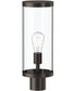 Kagen Outdoor Post Light with Clear Glass Panels Antique Bronze