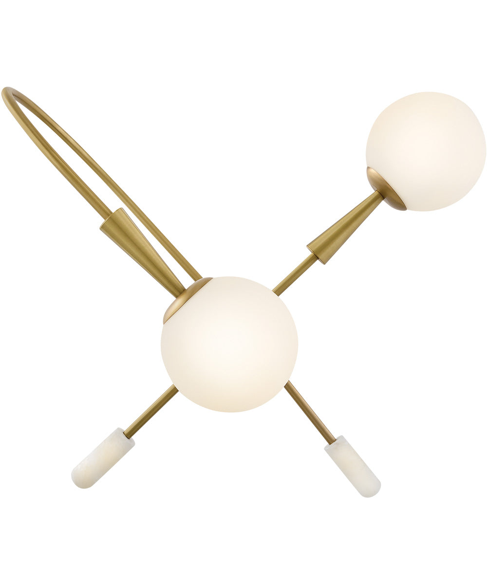 Maude 2-Light Medium Single Tier in Lacquered Brass