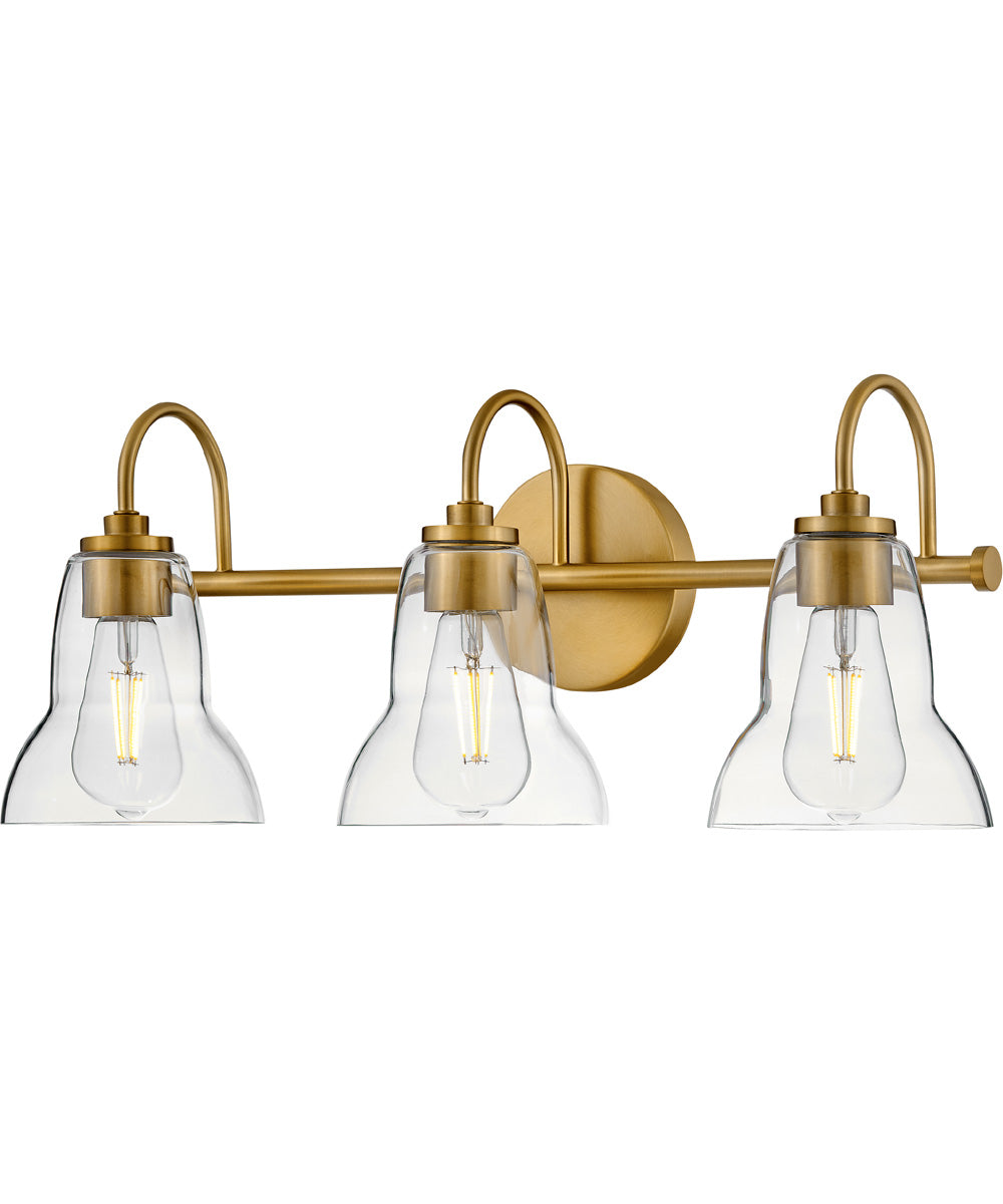 Vera 3-Light Medium Three Light Vanity in Lacquered Brass
