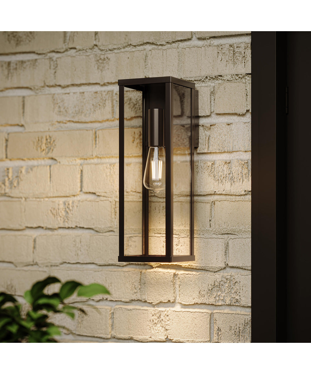 Ryle 1-Light Large Wall Lantern with Clear Glass Panels Antique Bronze