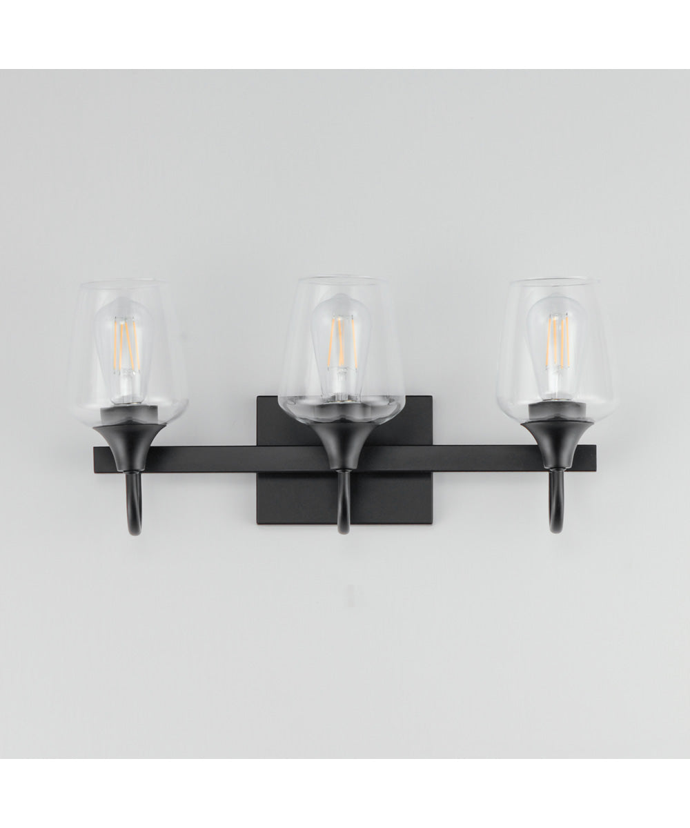 Goblet 3-Light Wall sconce Black