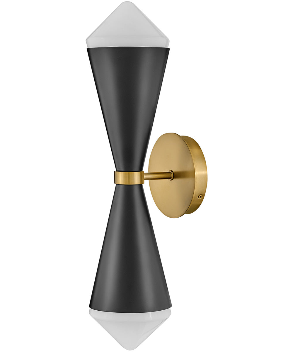 Betty 2-Light Large Two Light Sconce in Black