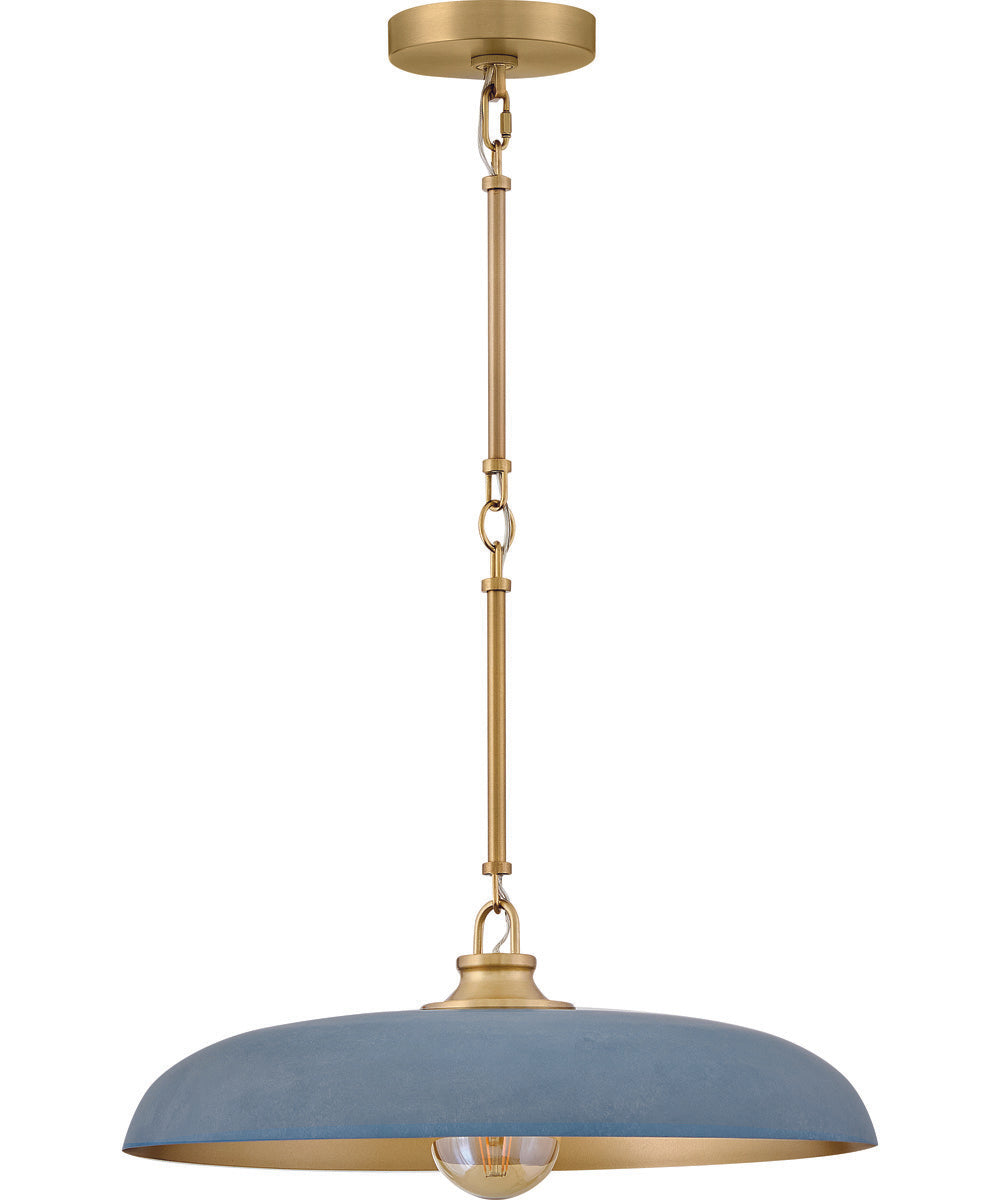 Sadie 1-Light Large Dome Pendant in Lacquered Brass