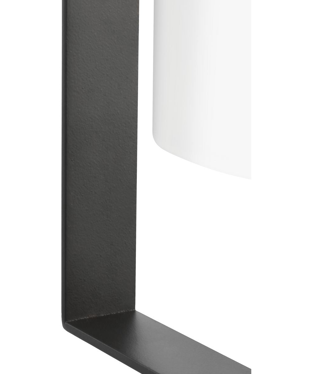 Vertex 1-Light Etched White Foyer Light Matte Black