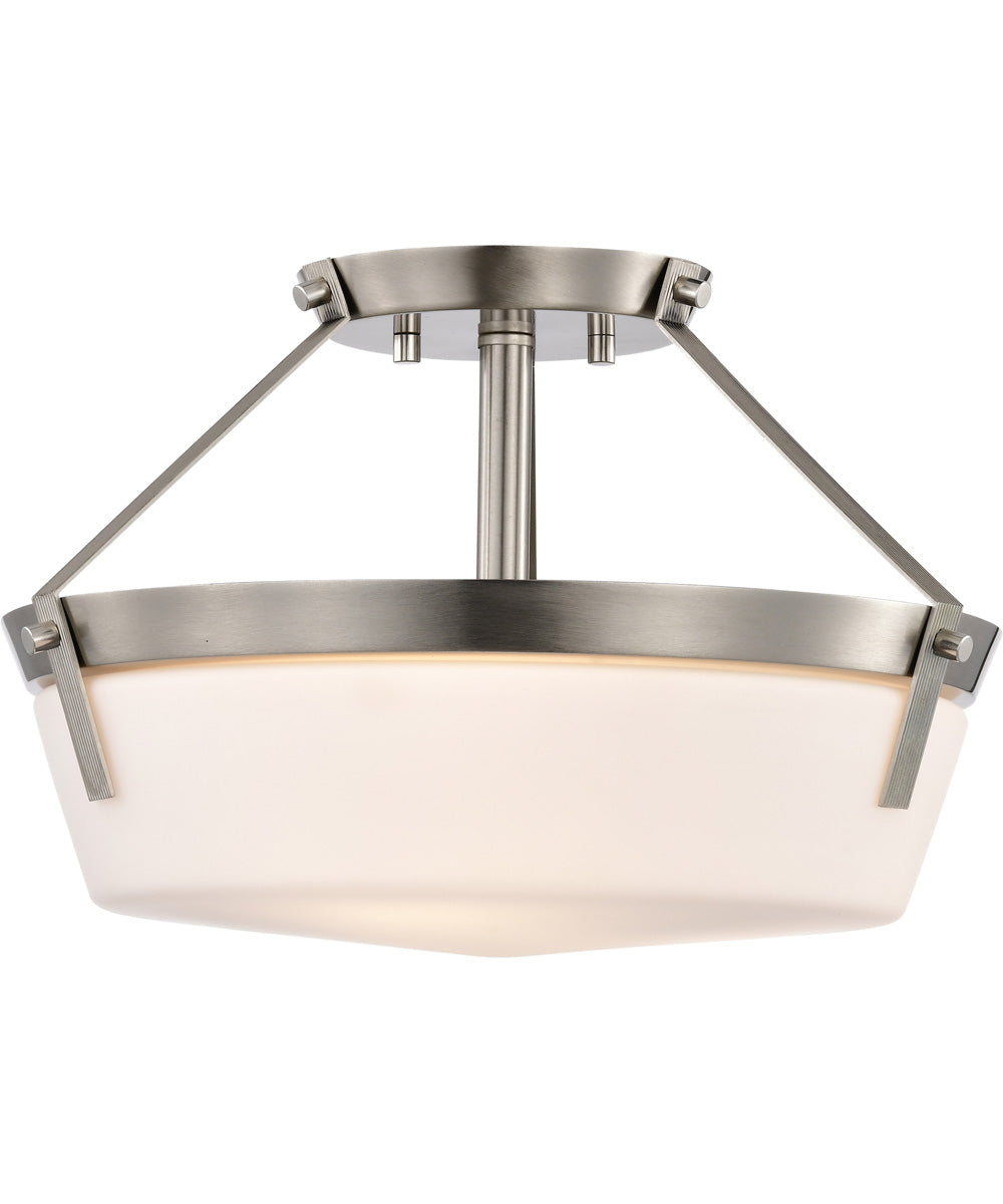 Rowen 3-Light Close-to-Ceiling Brushed Nickel