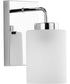 Merry 1-Light Etched Glass Transitional Style Bath Vanity Wall Light Polished Chrome