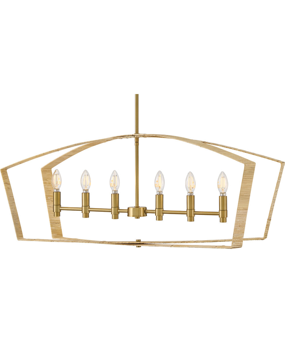 Sammi 6-Light Large Six Light Linear in Lacquered Brass