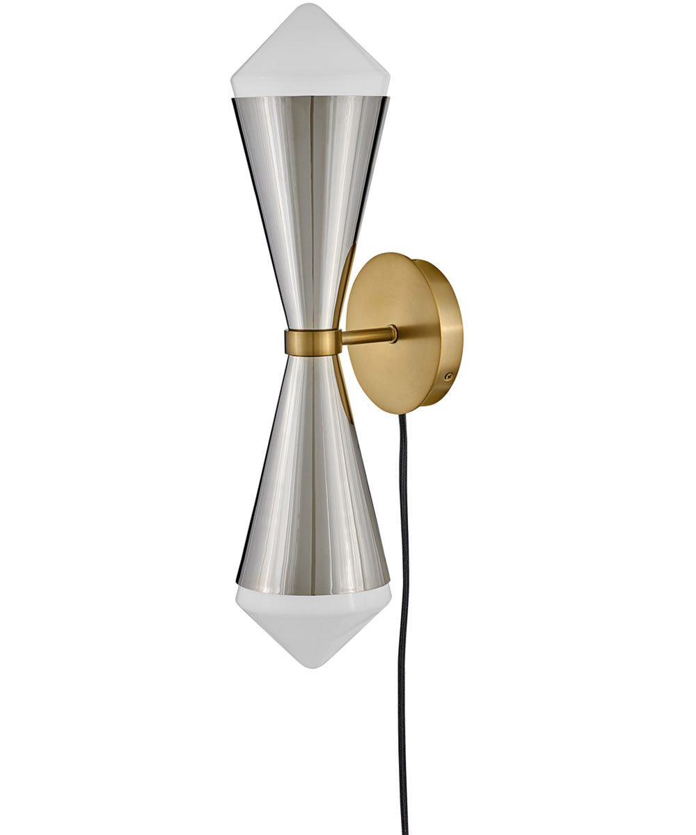 Betty 2-Light Large Two Light Sconce in Polished Nickel