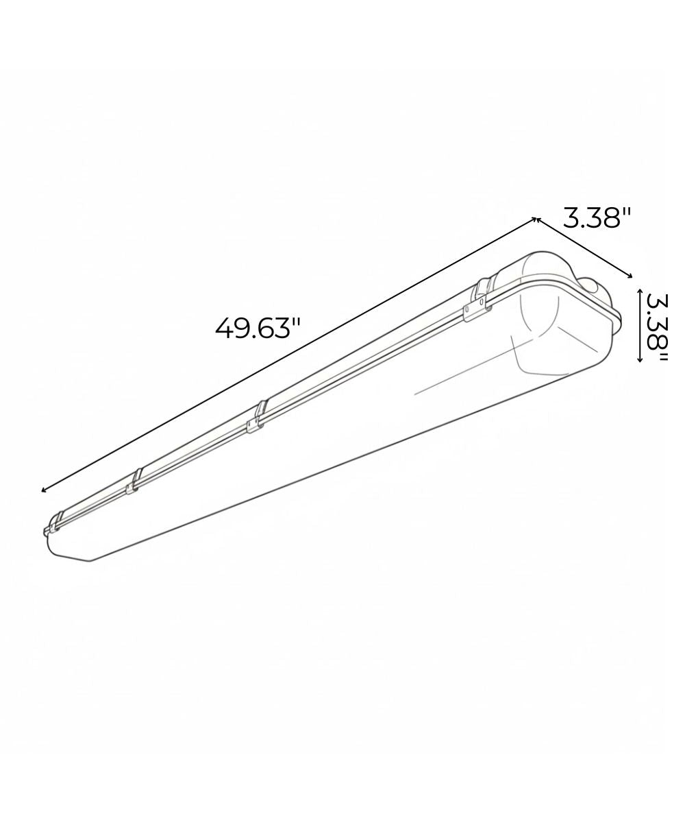 50"w Linear Vapor Tight 1-Light Integrated LED Light Strip [6 PACK] by RP Lighting