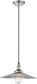 14"W Vintage 1-Light Pendant Polished Nickel