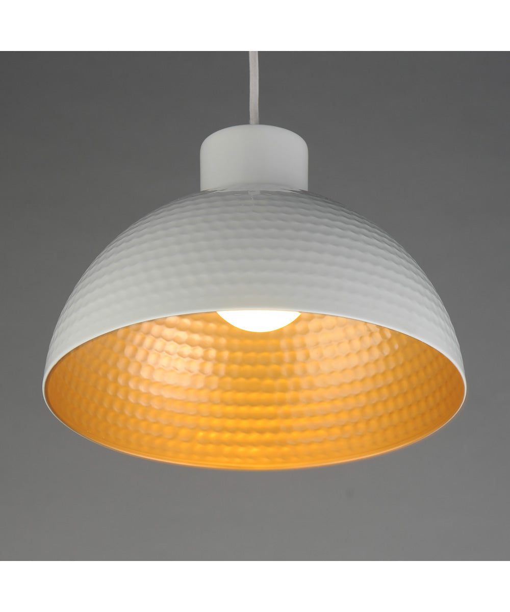 Rockport 12 inch 1-Light Pendant White/Natural Aged Brass