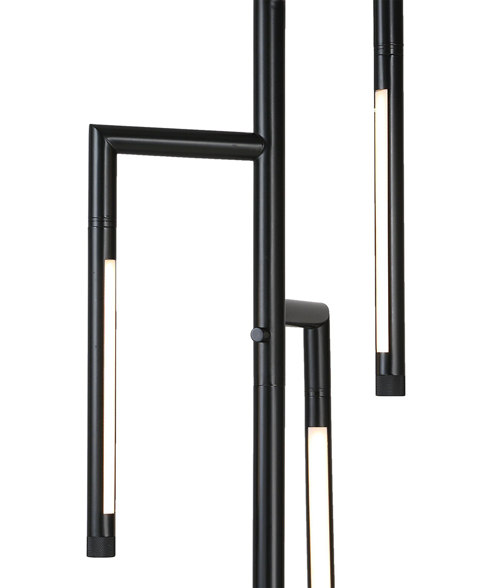 Floor Lamp in Sleek Black with 3 LED arms