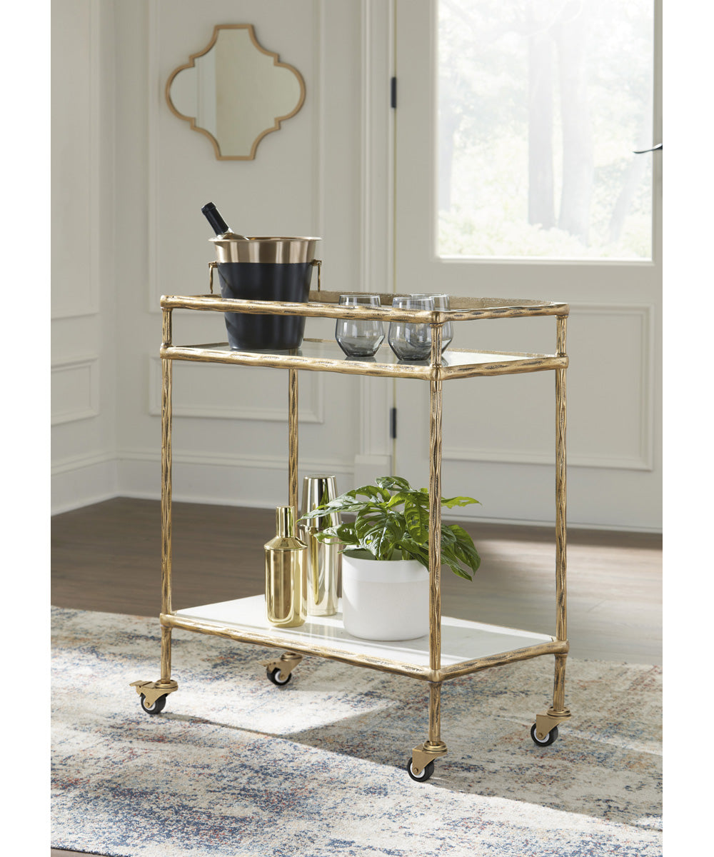 Plattfield Bar Cart Antique Gold
