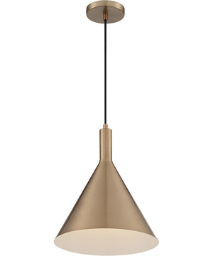 12"W Lightcap 1-Light Pendant Burnished Brass