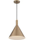12"W Lightcap 1-Light Pendant Burnished Brass