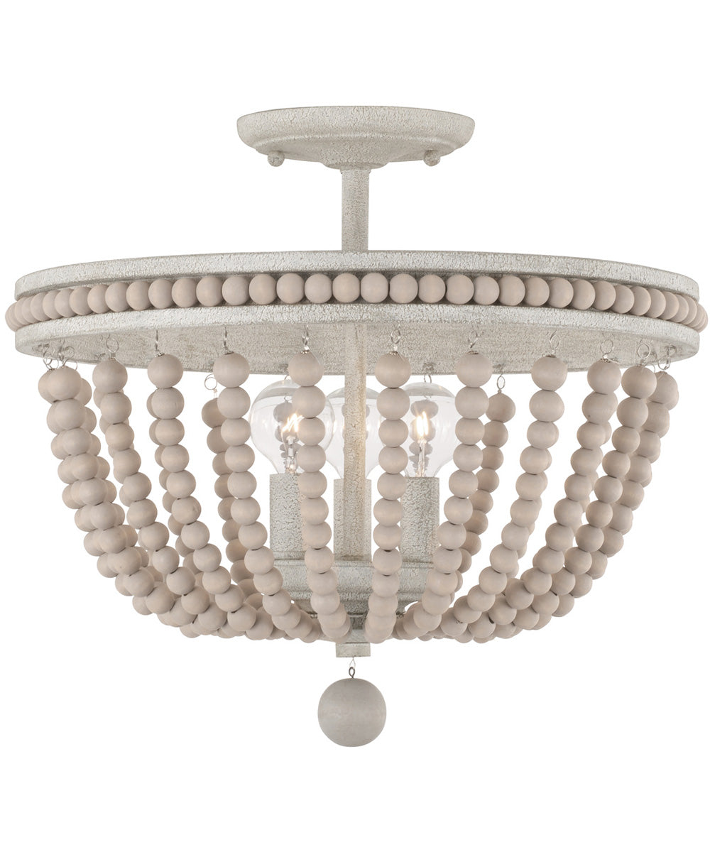 Handley 3-Light Semi-Flush Sand Dollar