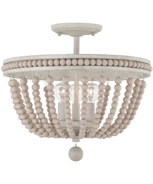 Handley 3-Light Semi-Flush Sand Dollar
