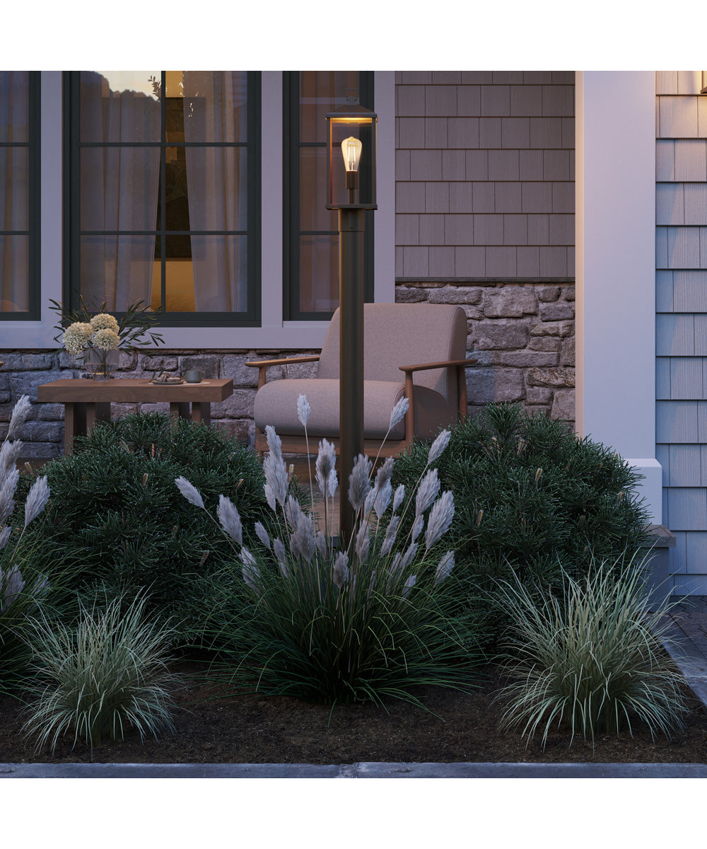 Cantley Outdoor Post Mount Lantern Light with Clear Glass Panels Antique Bronze